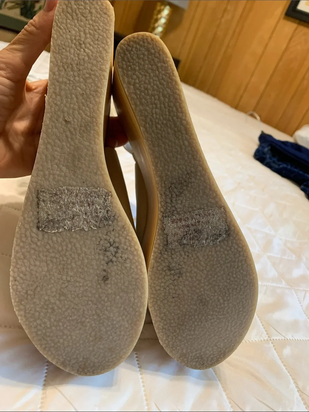 Urban Outfitters Cream Platform Wedge Sandals